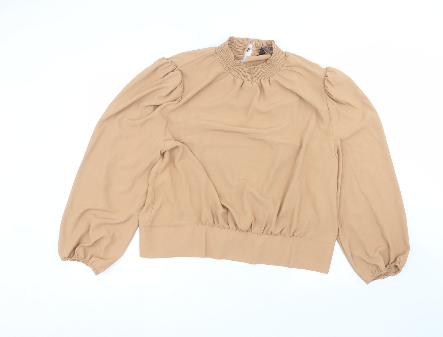 Dorothy Perkins Womens Brown  Polyester Basic Blouse Size 18 Round Neck