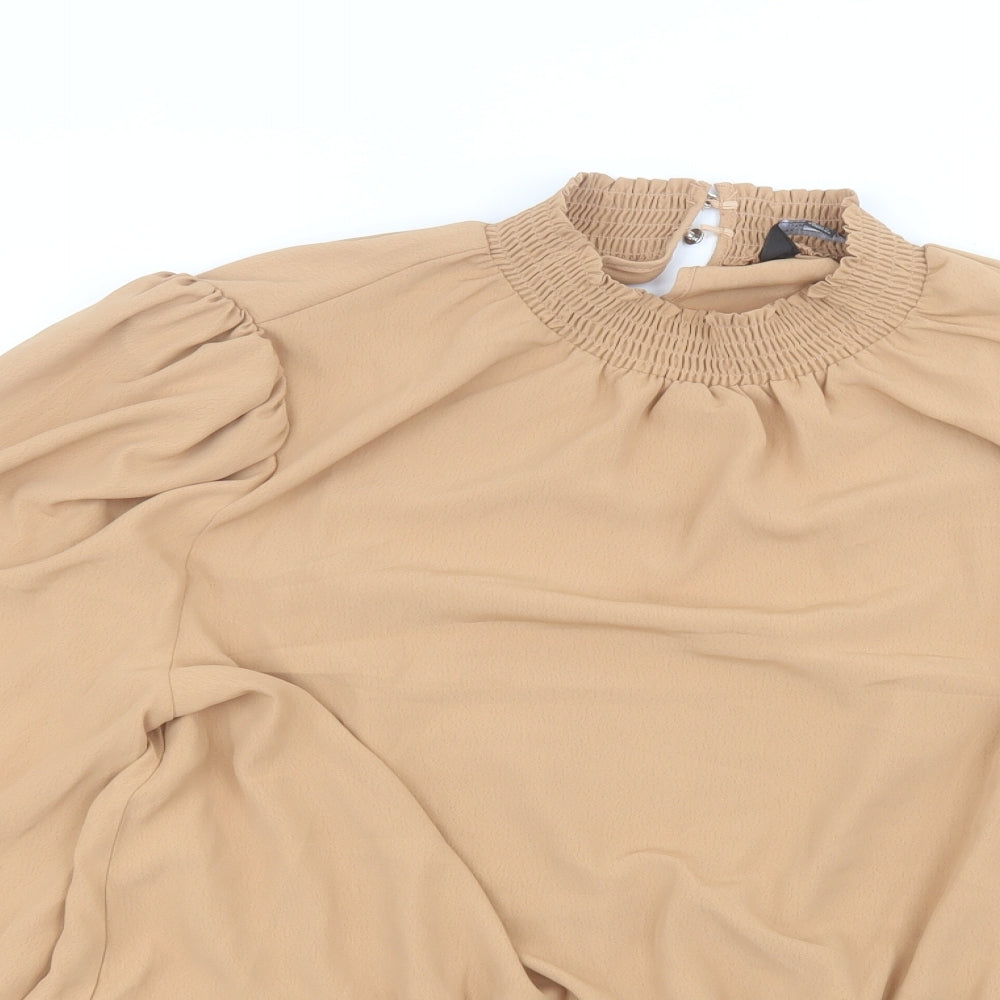 Dorothy Perkins Womens Brown  Polyester Basic Blouse Size 18 Round Neck