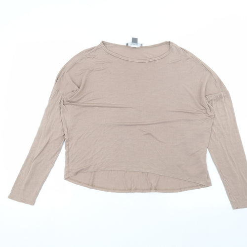 Primark Womens Brown  Viscose Basic T-Shirt Size S Round Neck