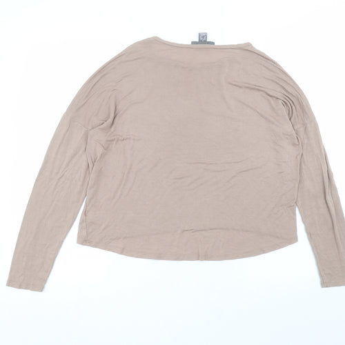 Primark Womens Brown  Viscose Basic T-Shirt Size S Round Neck