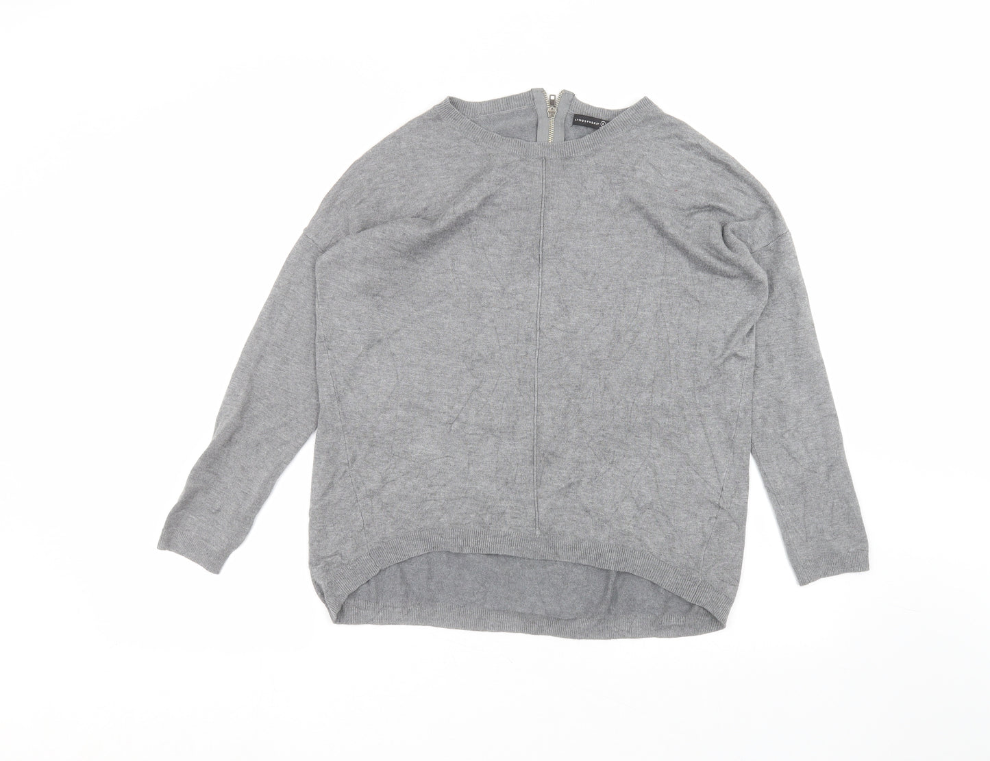 Atmosphere Womens Grey  Cotton Basic T-Shirt Size S Round Neck