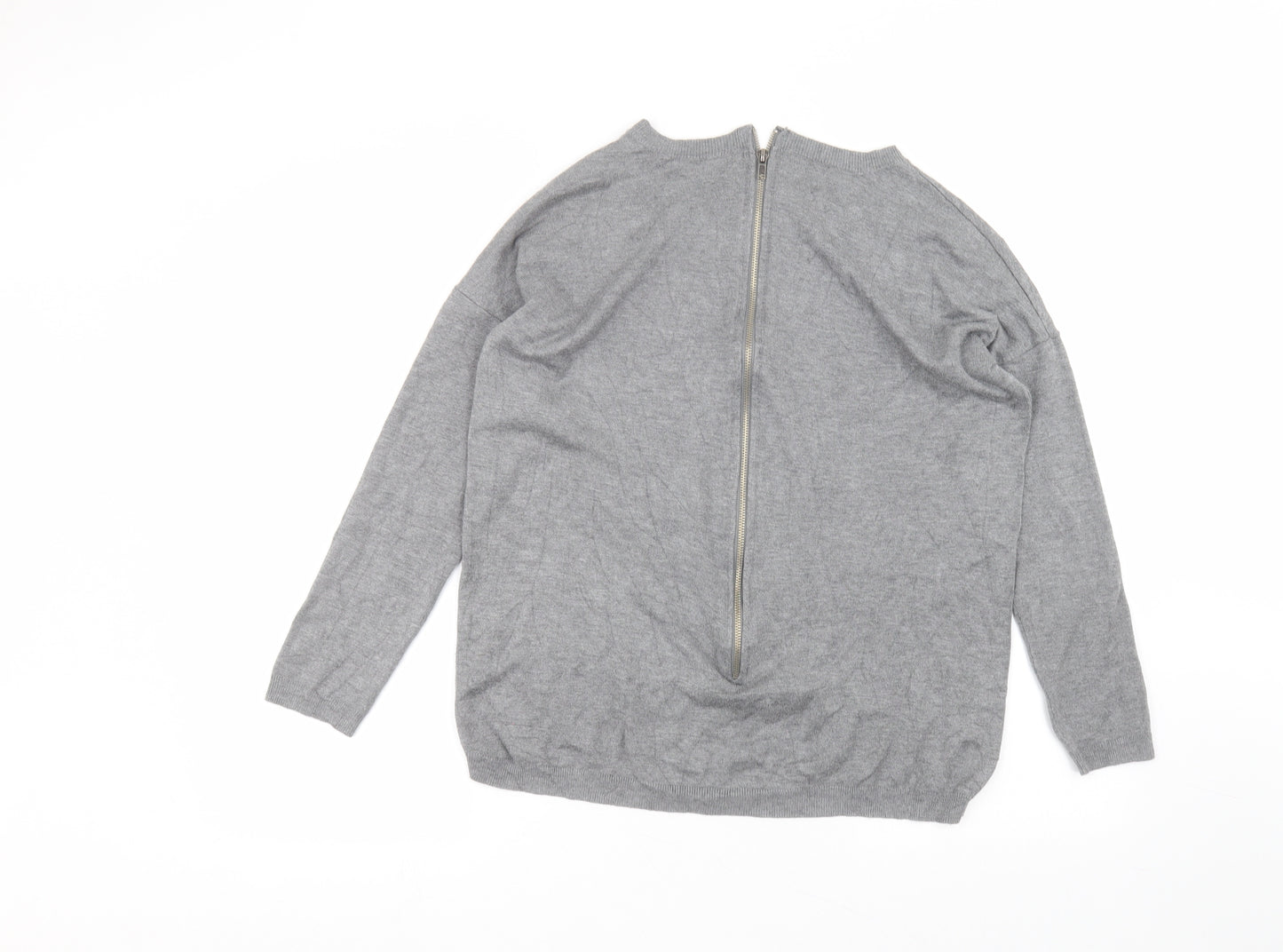 Atmosphere Womens Grey  Cotton Basic T-Shirt Size S Round Neck