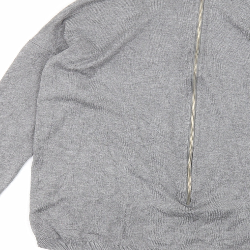 Atmosphere Womens Grey  Cotton Basic T-Shirt Size S Round Neck