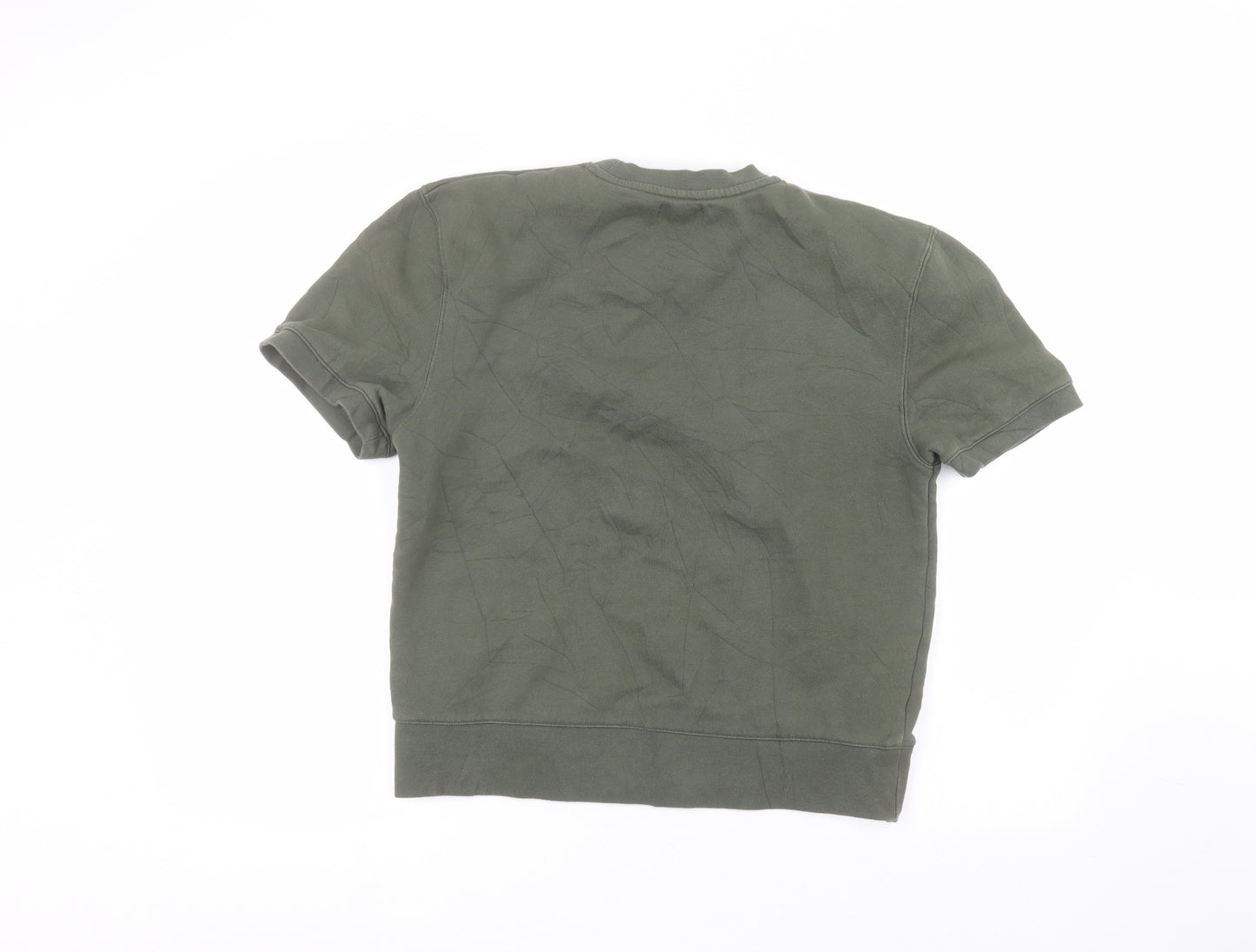 Topman Mens Green Round Neck  Cotton Pullover Jumper Size XS