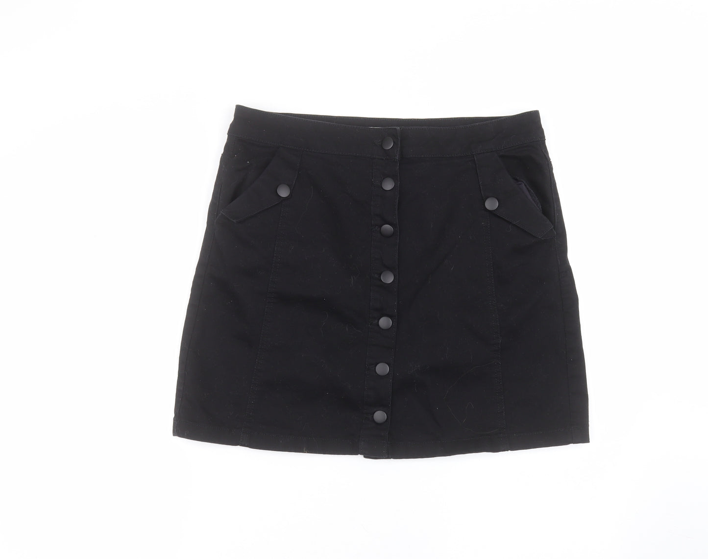 TU Womens Black  Cotton Mini Skirt Size 14