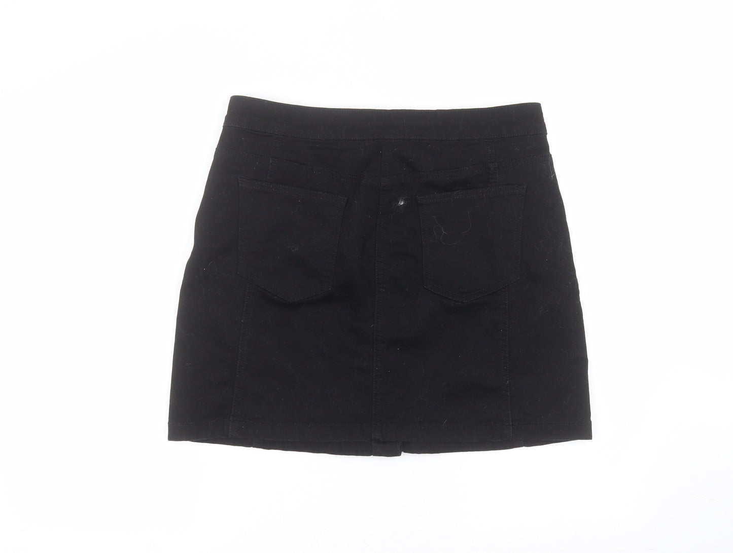 TU Womens Black  Cotton Mini Skirt Size 14