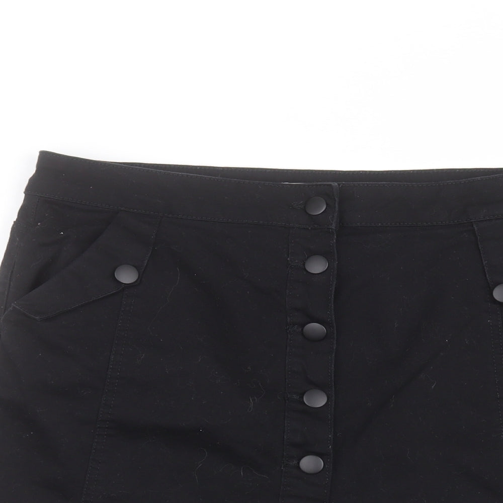 TU Womens Black  Cotton Mini Skirt Size 14
