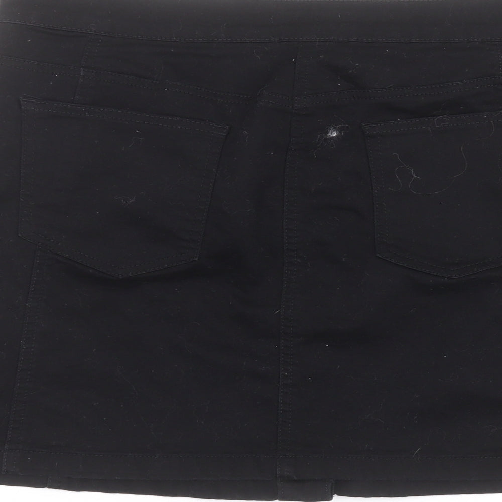TU Womens Black  Cotton Mini Skirt Size 14
