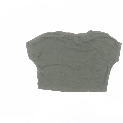 Primark Womens Green  Polyester Basic T-Shirt Size S Round Neck