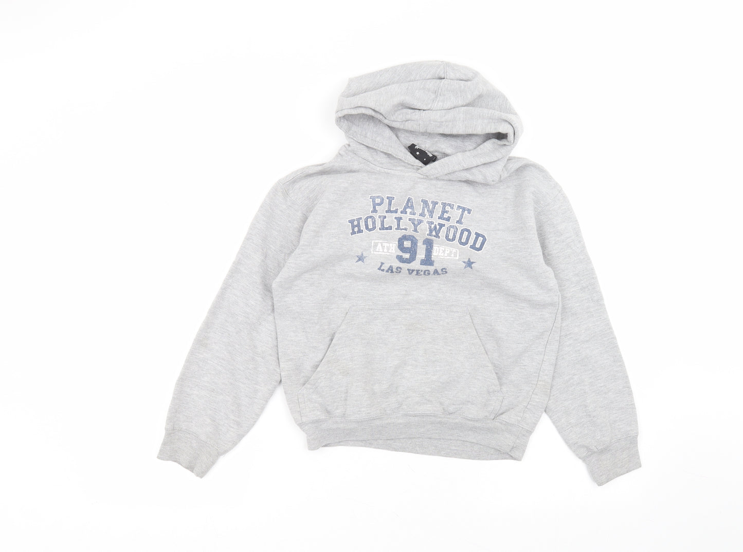 Planet Hollywood Boys Grey  Cotton Pullover Hoodie Size 11-12 Years