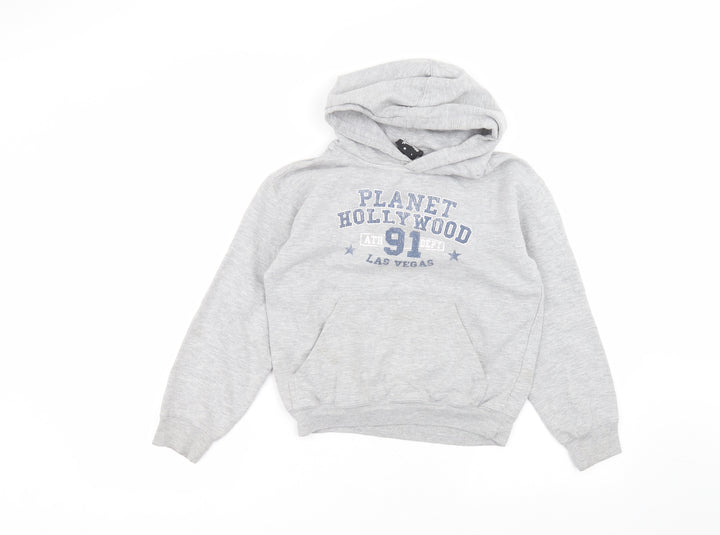 Planet Hollywood Boys Grey  Cotton Pullover Hoodie Size 11-12 Years