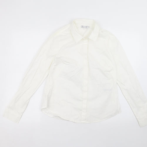 ASOS Womens White  Cotton Basic Button-Up Size 12 Collared