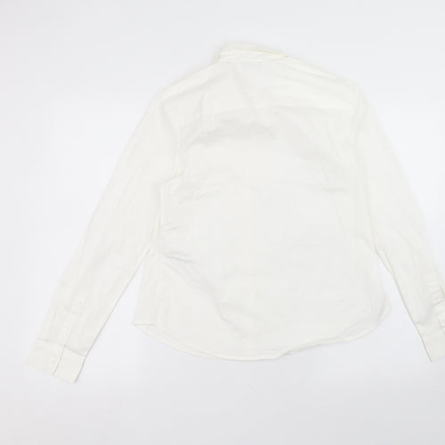 ASOS Womens White  Cotton Basic Button-Up Size 12 Collared
