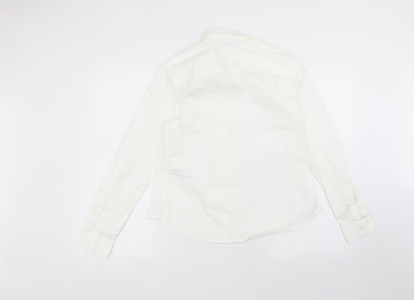 ASOS Womens White  Cotton Basic Button-Up Size 12 Collared
