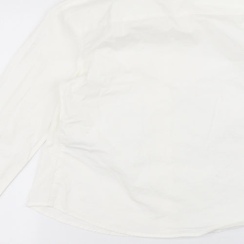 ASOS Womens White  Cotton Basic Button-Up Size 12 Collared