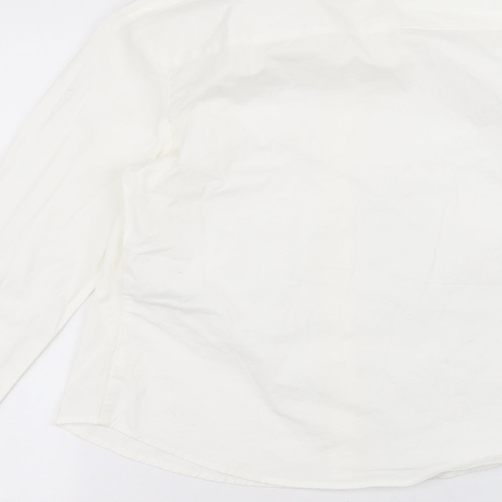 ASOS Womens White  Cotton Basic Button-Up Size 12 Collared