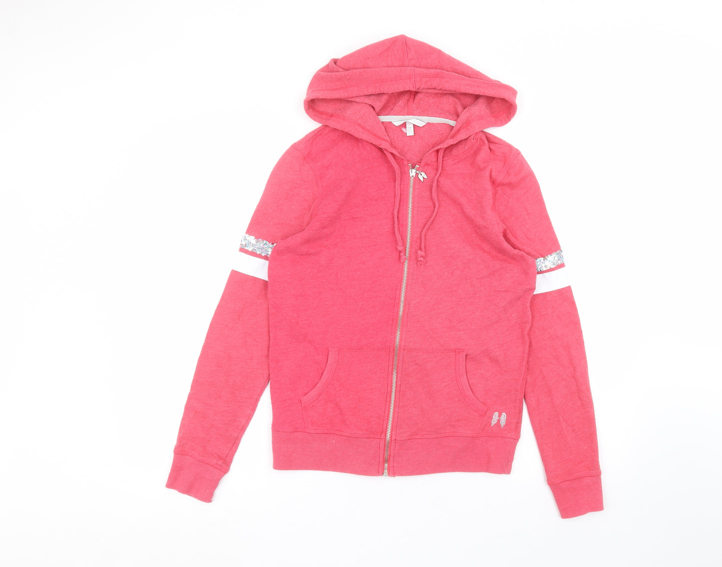 Victoria's Secret Womens Pink  Cotton Full Zip Hoodie Size XS