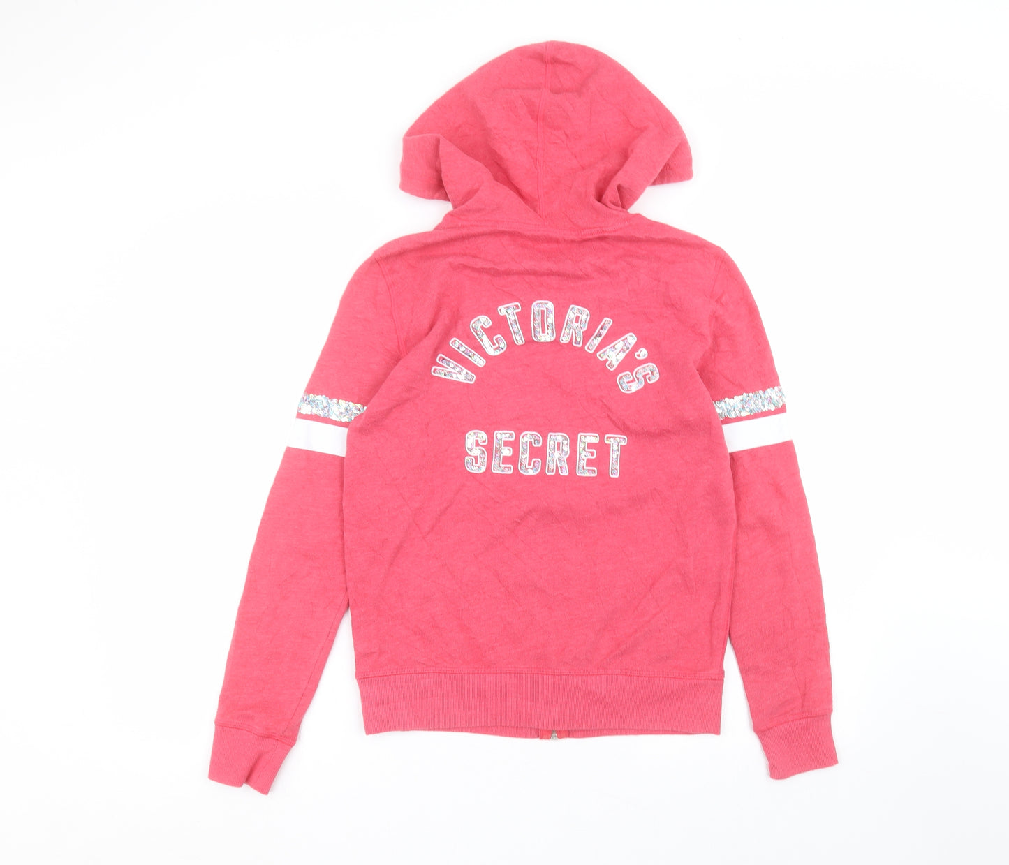 Victoria's Secret Womens Pink  Cotton Full Zip Hoodie Size XS