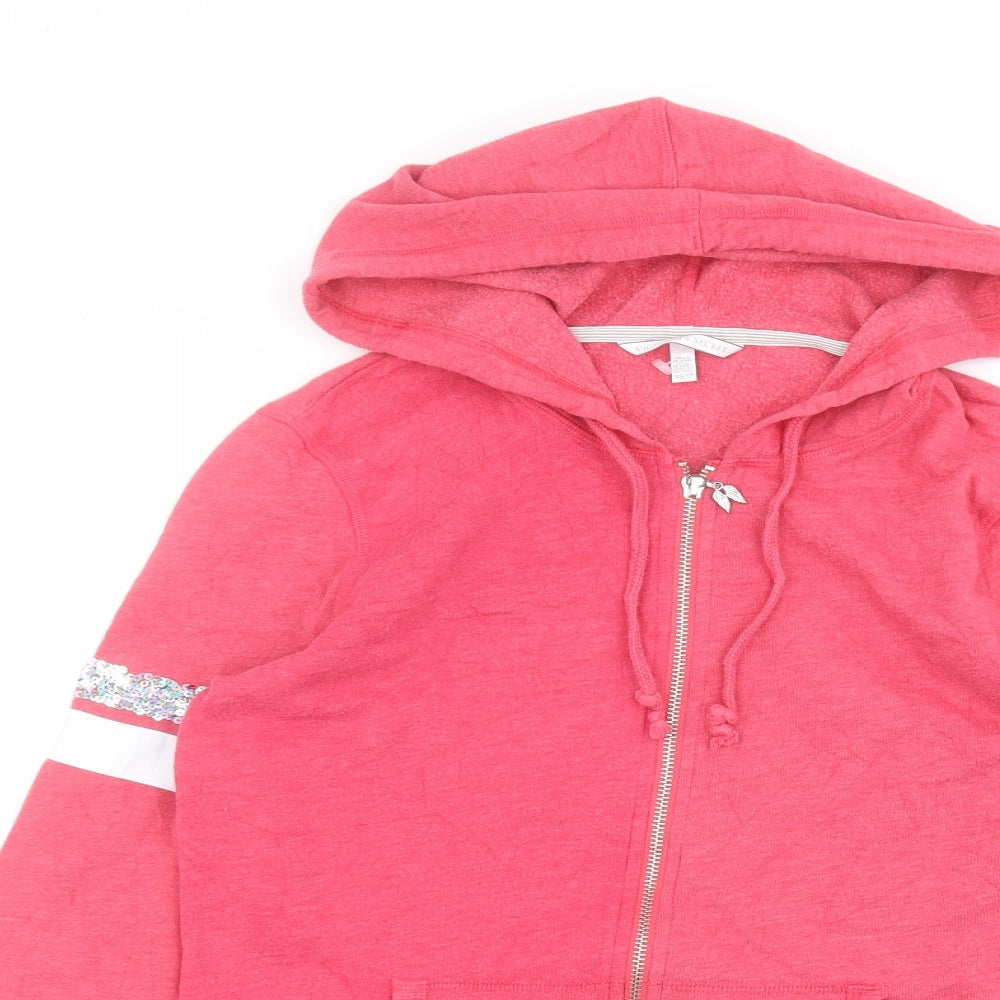 Victoria's Secret Womens Pink  Cotton Full Zip Hoodie Size XS