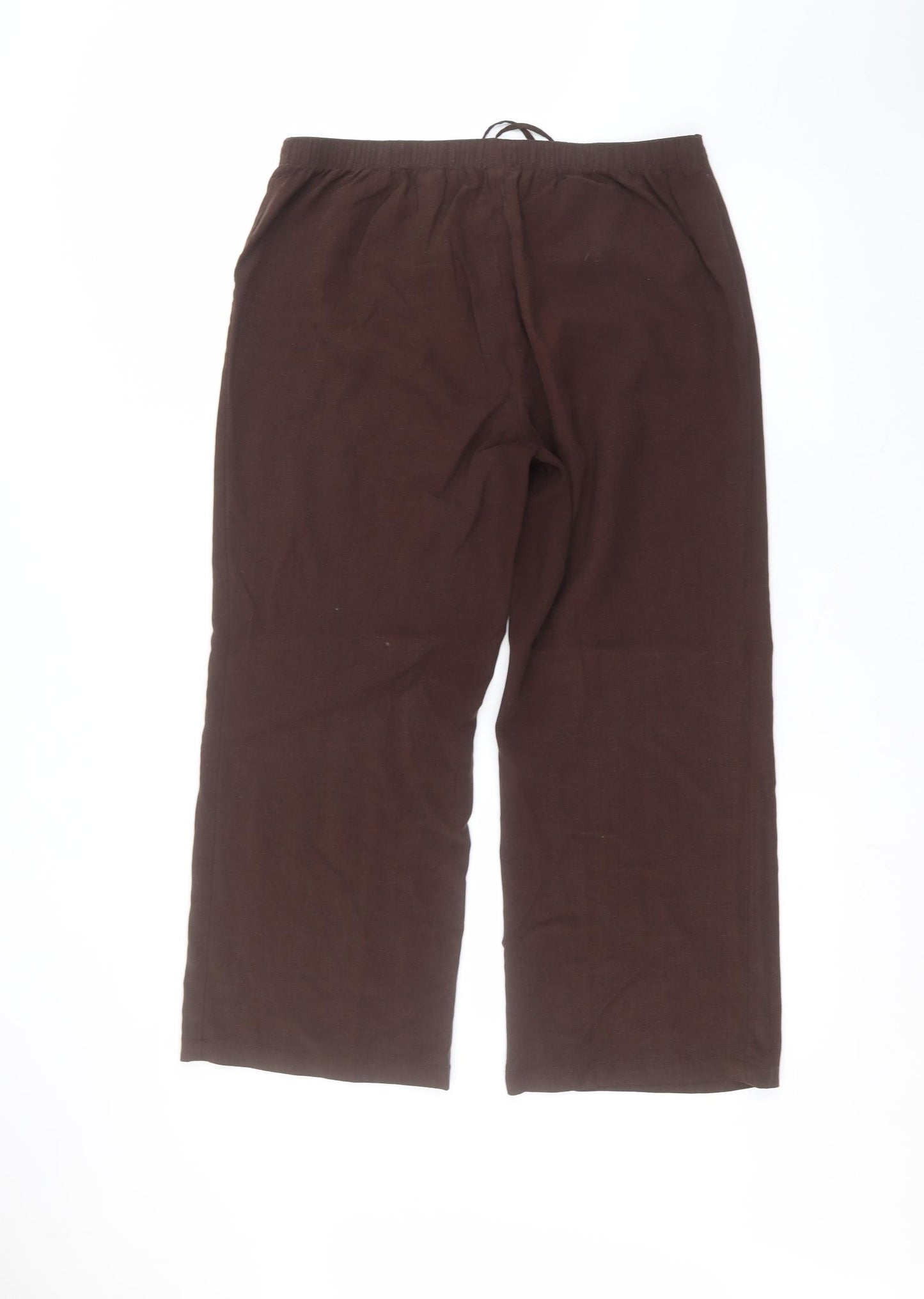 Marks and Spencer Womens Brown  Lyocell Trousers  Size 16 L24 in Regular