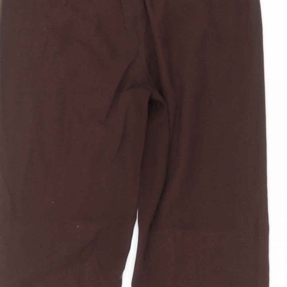 Marks and Spencer Womens Brown  Lyocell Trousers  Size 16 L24 in Regular