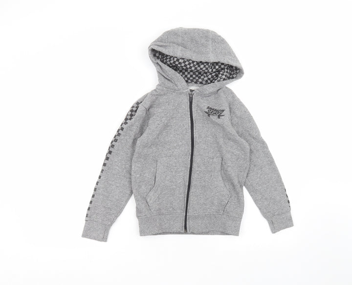 NEXT Girls Grey Cotton Pullover Hoodie Size 8 Years