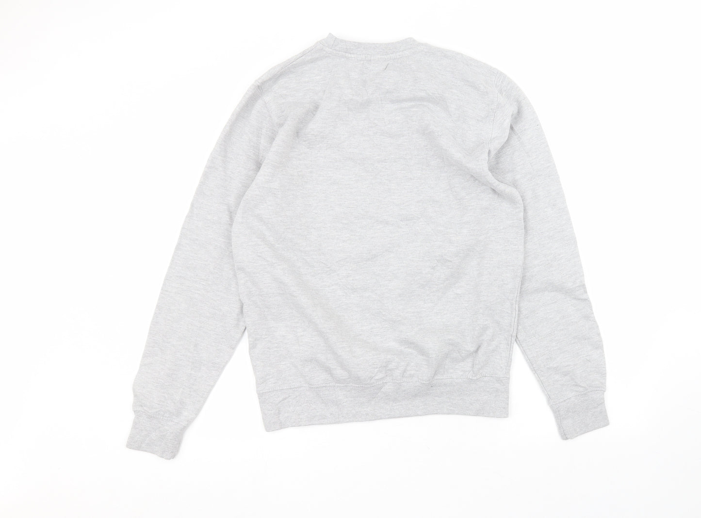 Awdis Womens Grey Round Neck  Cotton Pullover Jumper Size S