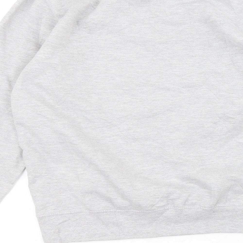 Awdis Womens Grey Round Neck  Cotton Pullover Jumper Size S