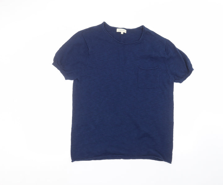 River Island Womens Blue Cotton Basic T-Shirt Size M Round Neck