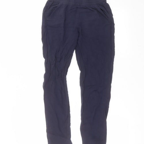 H&M Womens Blue  Viscose Trousers  Size 6 L25 in Regular