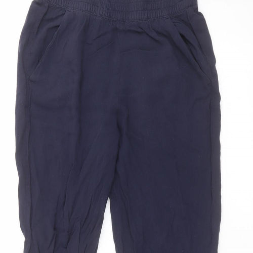 H&M Womens Blue  Viscose Trousers  Size 6 L25 in Regular