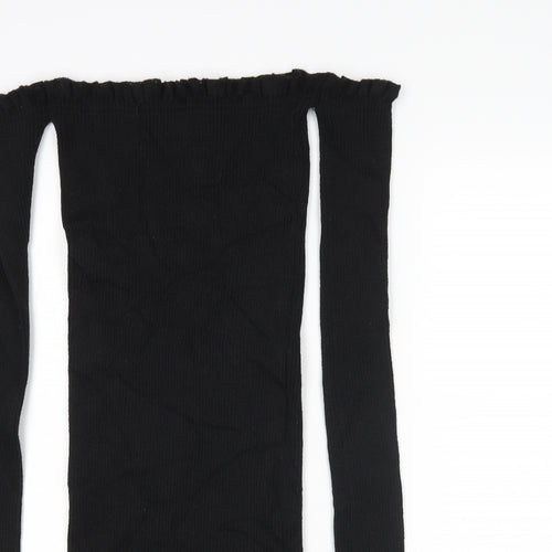 PRETTYLITTLETHING Womens Black Boat Neck  Acrylic Pullover Jumper Size 12