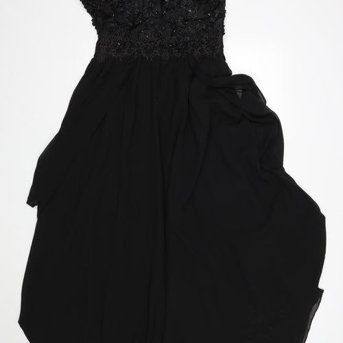 Quiz Womens Black  Polyester Ball Gown  Size 12 V-Neck