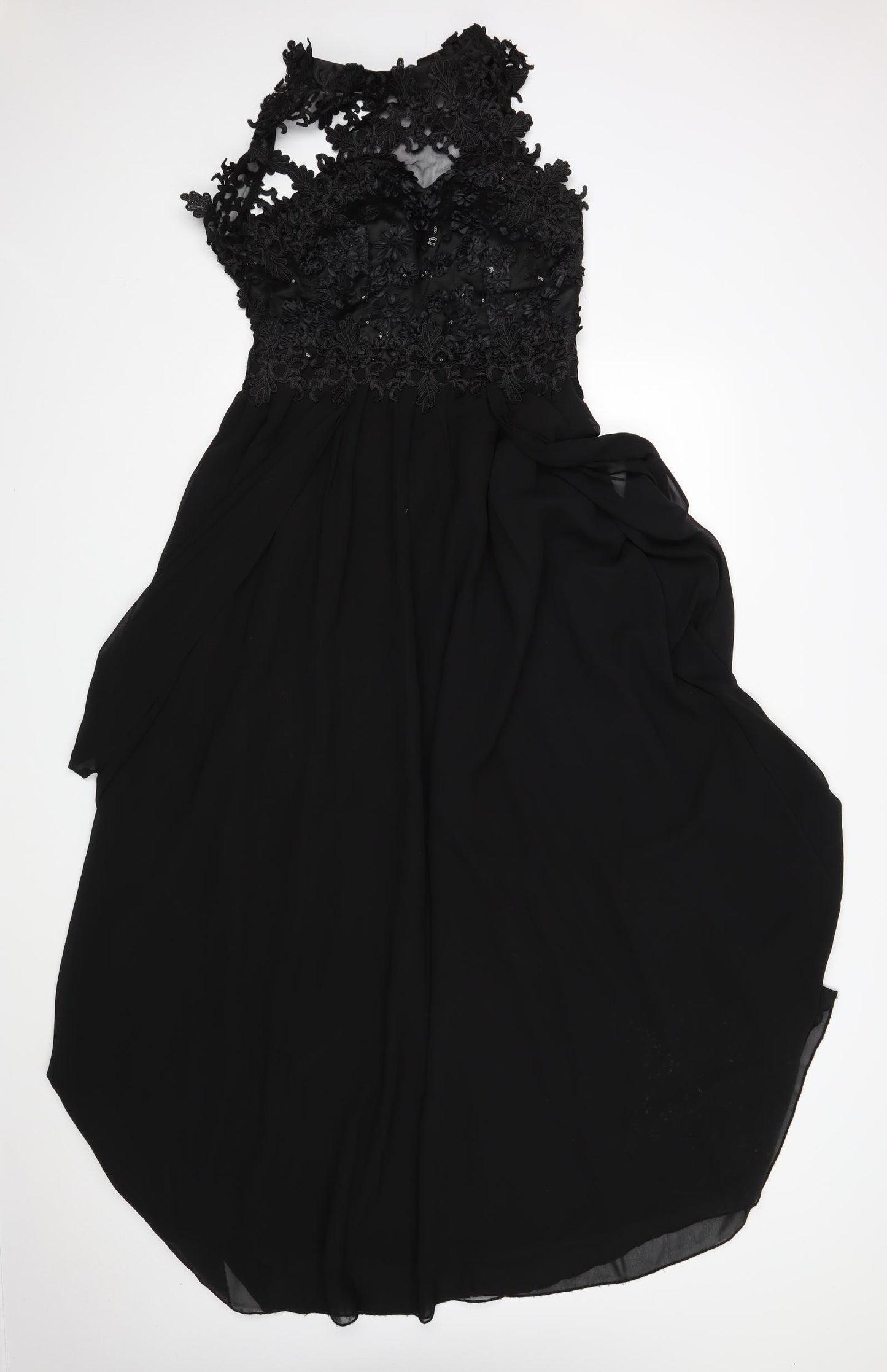 Quiz Womens Black  Polyester Ball Gown  Size 12 V-Neck