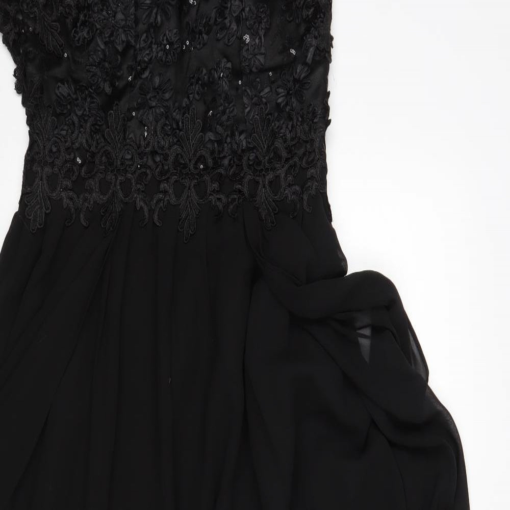 Quiz Womens Black  Polyester Ball Gown  Size 12 V-Neck
