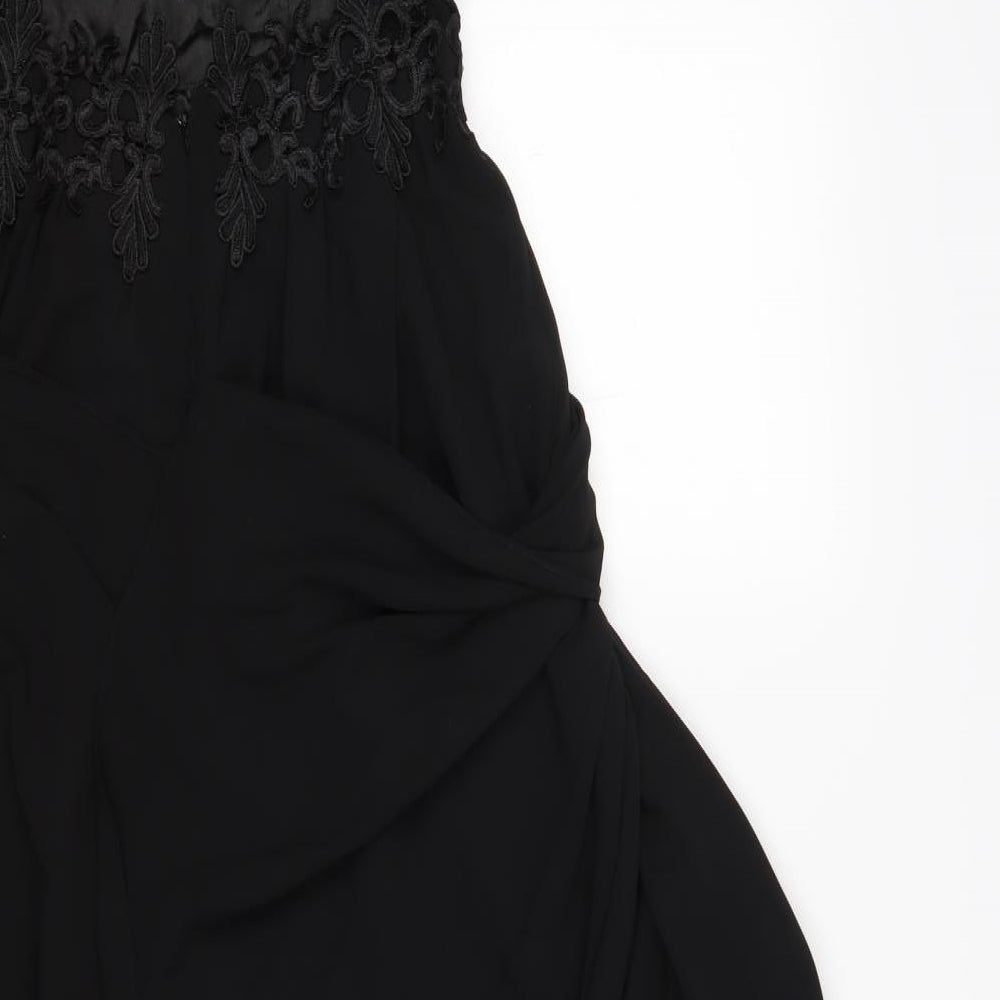 Quiz Womens Black  Polyester Ball Gown  Size 12 V-Neck