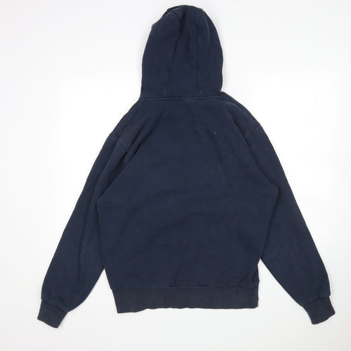 Elesse Mens Blue  Cotton Pullover Hoodie Size M