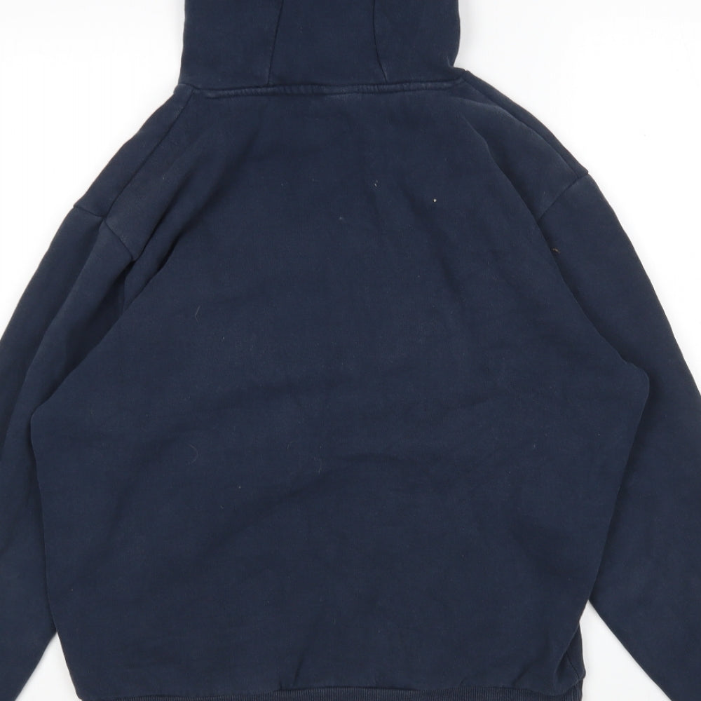 Elesse Mens Blue  Cotton Pullover Hoodie Size M