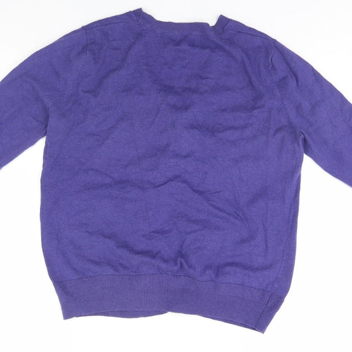 NEXT Womens Blue V-Neck  Cotton Cardigan Jumper Size 12