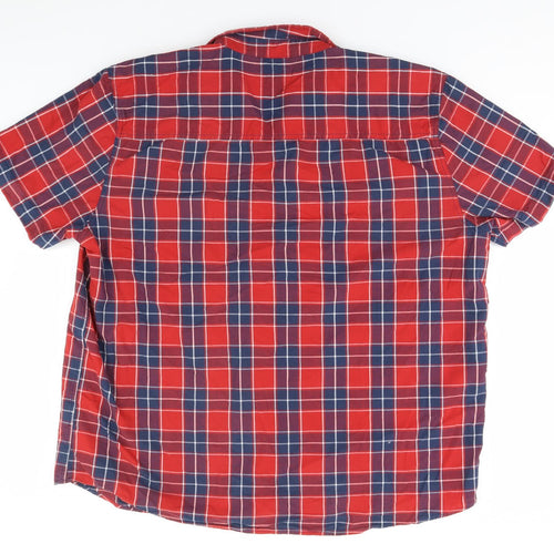 Peacocks Mens Red Plaid Cotton  Button-Up Size 2XL Collared