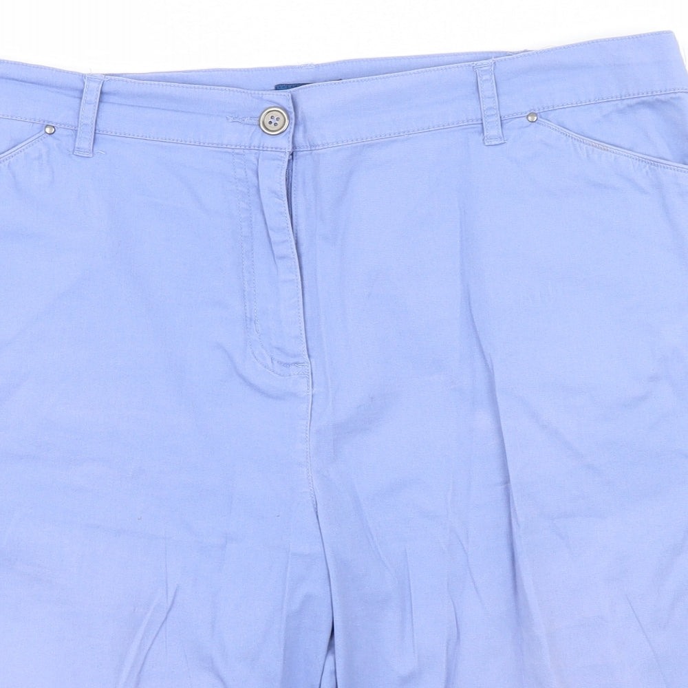 Cotton Traders Womens Blue  Cotton Cargo Shorts Size 18 L12 in Regular