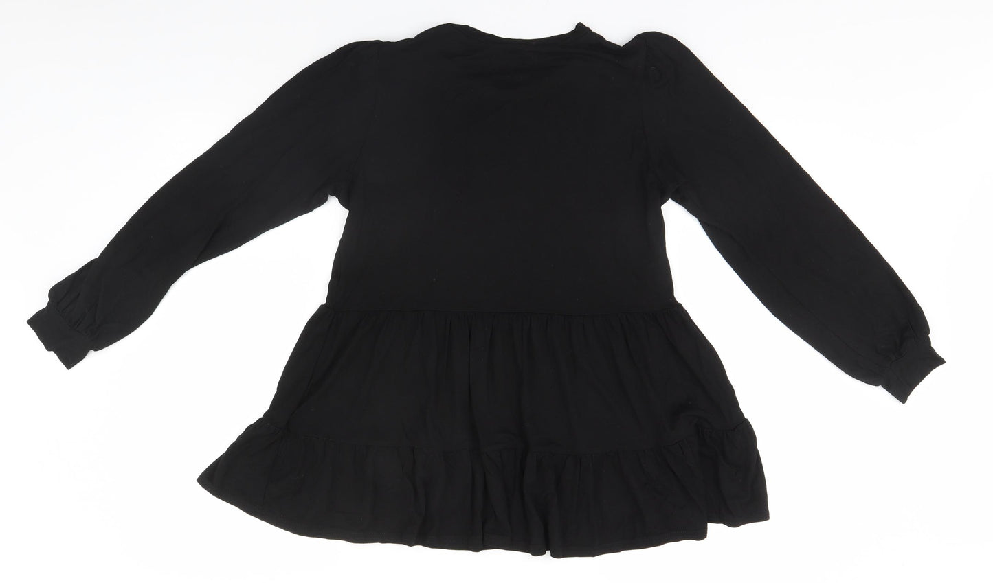New Look Womens Black  Viscose Basic T-Shirt Size 10 Round Neck