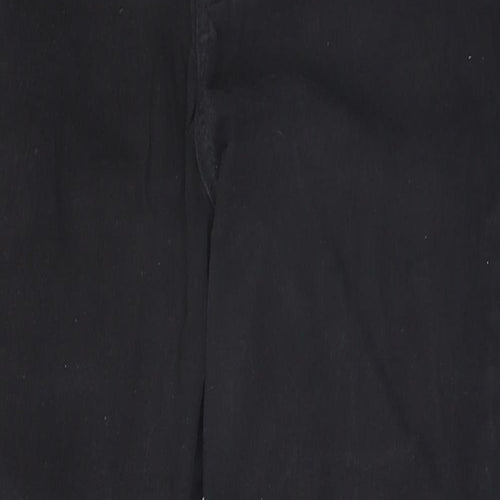 Topshop Womens Black  Cotton Straight Jeans Size 30 in L26 in Regular