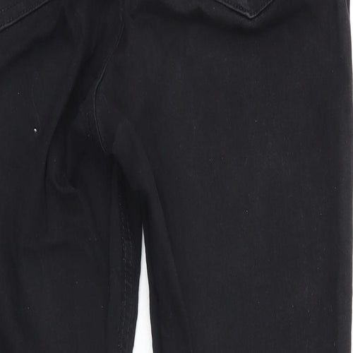 Topshop Womens Black  Cotton Straight Jeans Size 30 in L26 in Regular