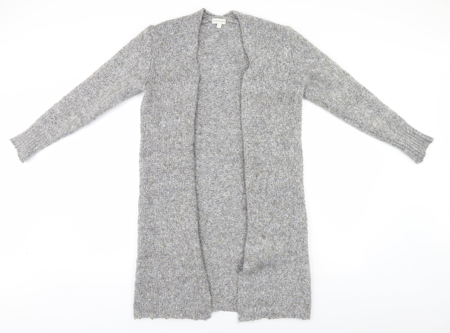 Monsoon Womens Grey Round Neck  Polyester Cardigan Jumper Size S