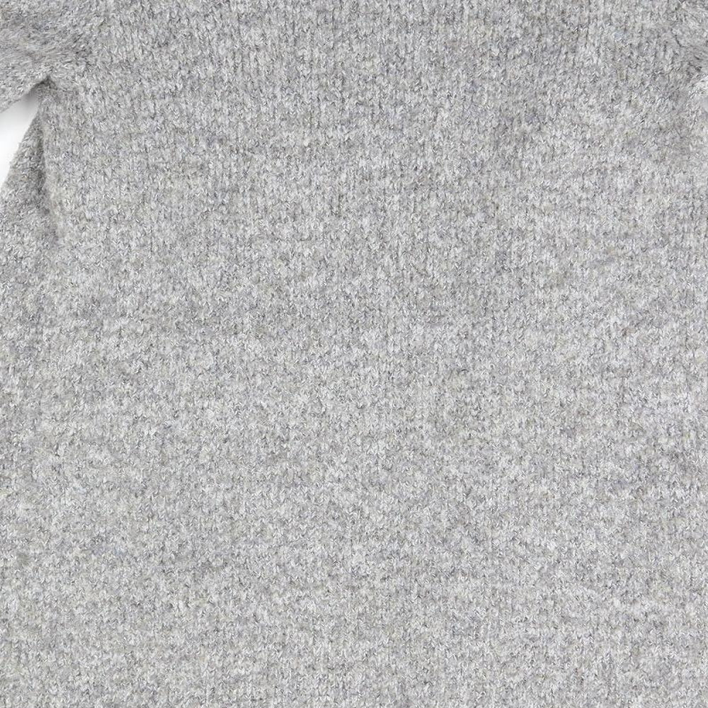 Monsoon Womens Grey Round Neck  Polyester Cardigan Jumper Size S
