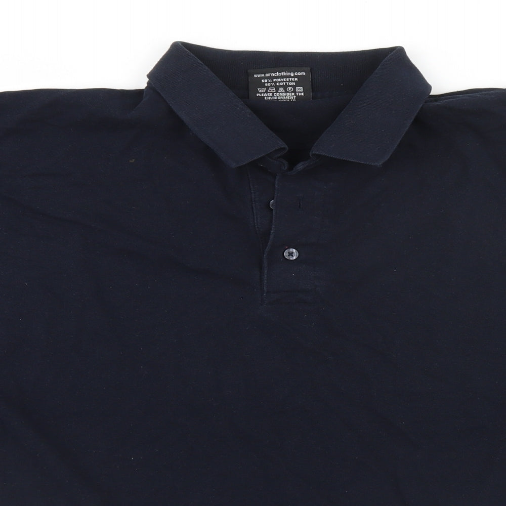 Orn Clothing Mens Blue  Polyester  Polo Size XL Collared