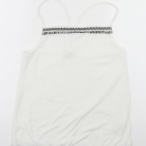 NEXT Womens White  Polyester Basic Tank Size 10 Off the Shoulder