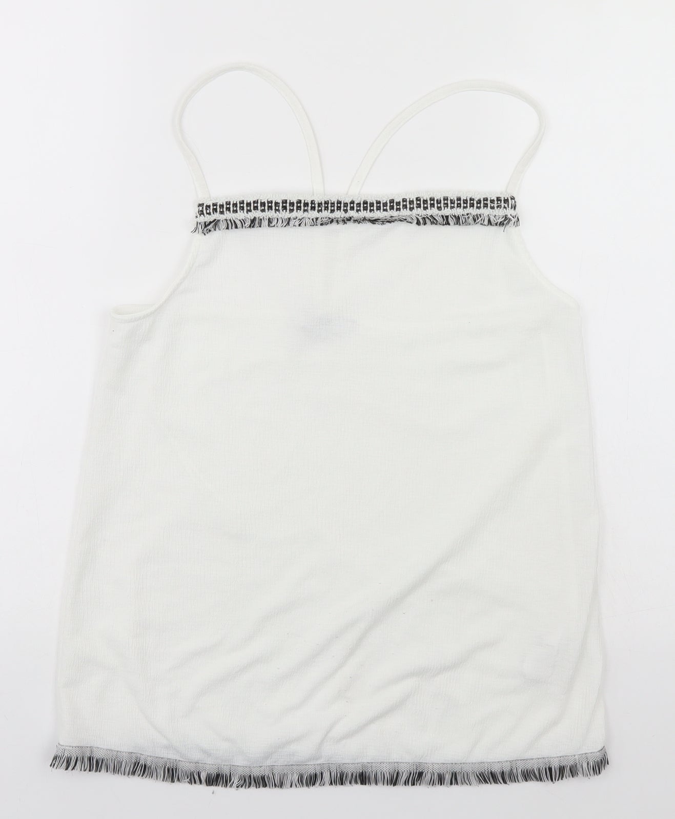 NEXT Womens White  Polyester Basic Tank Size 10 Off the Shoulder