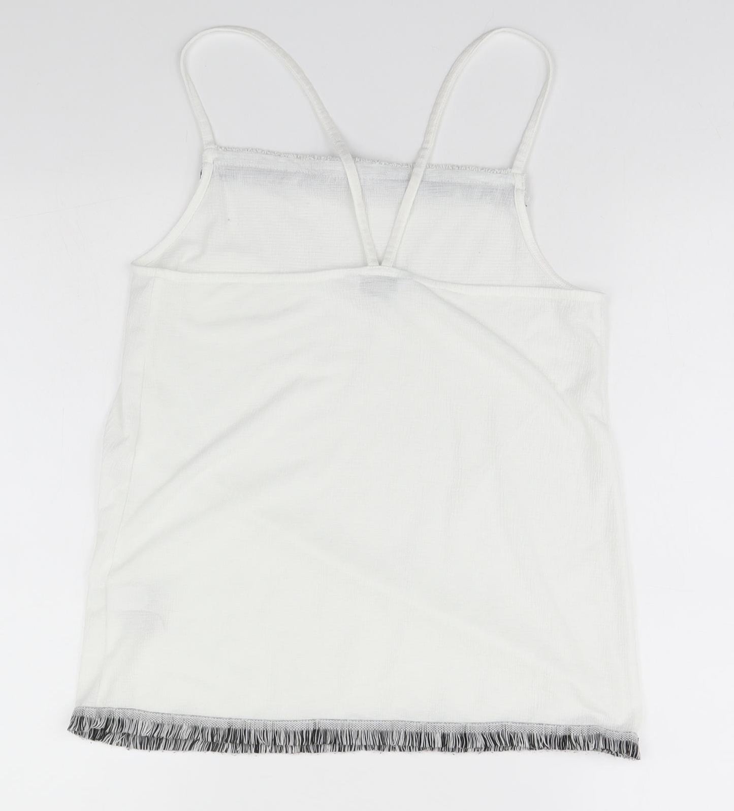 NEXT Womens White  Polyester Basic Tank Size 10 Off the Shoulder